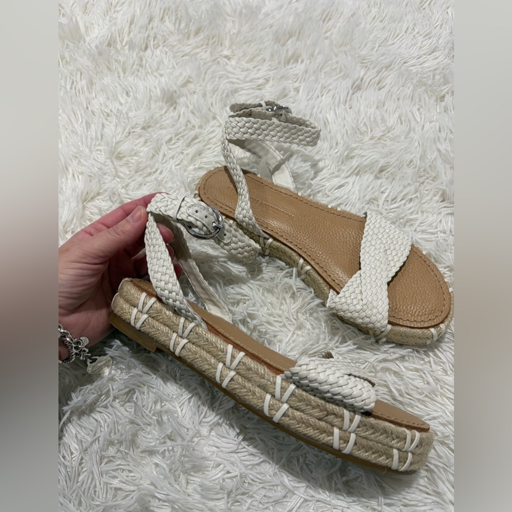 Sigerson Morrison Jaiyce Braided Leather Platform Sandals - Size 37.5 US 7